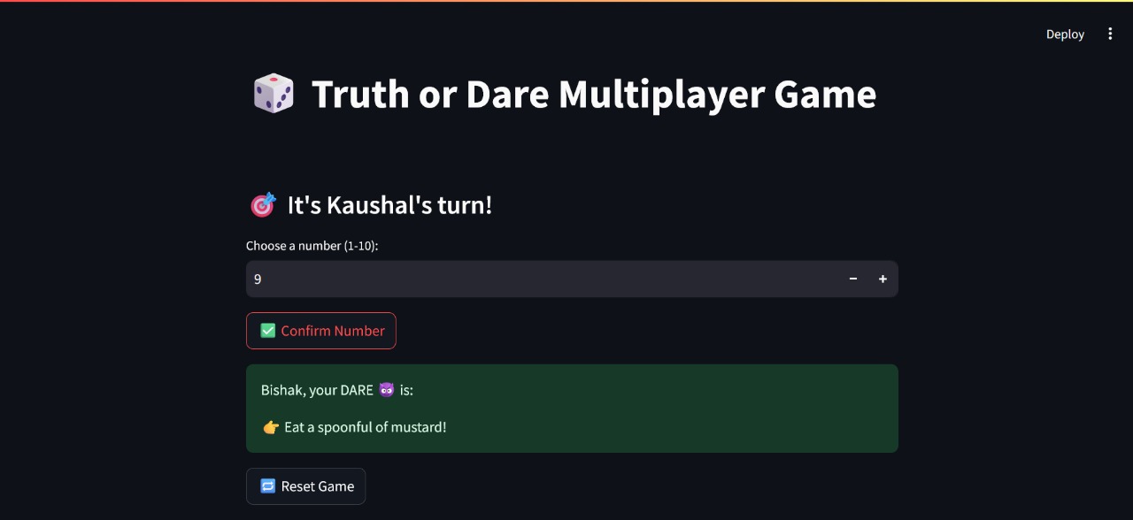 Truth or Dare Multiplayer Game
